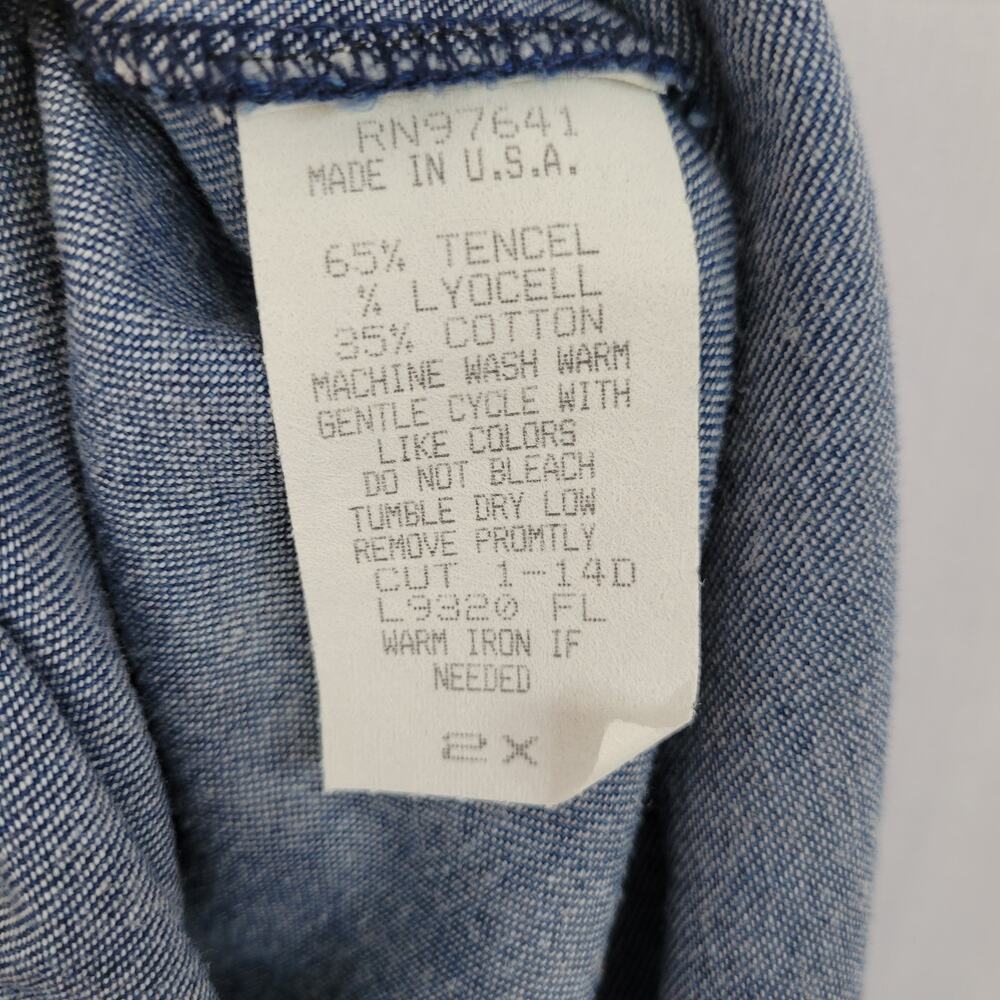 Vintage J.Jill Sleeveless Denim Maxi Dress sz 2X Casual Country Pockets 90s USA - Picture 7 of 7